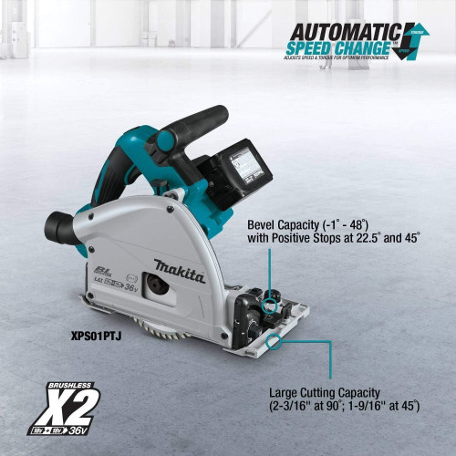 Makita XPS01PTJ  36V (18V X2) LXT Brushless 6-1/2" Plunge Circular Saw Kit (5.0Ah) Image 1
