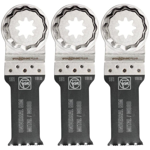 Fein 6-35-02-151-27-0  1-1/8" E-Cut Universal Saw Blades - 3 Per Package (63502151270) Image 0 Fein 6-35-02-151-27-0  1-1/8" E-Cut Universal Saw Blades - 3 Per Package (63502151270) Image 0