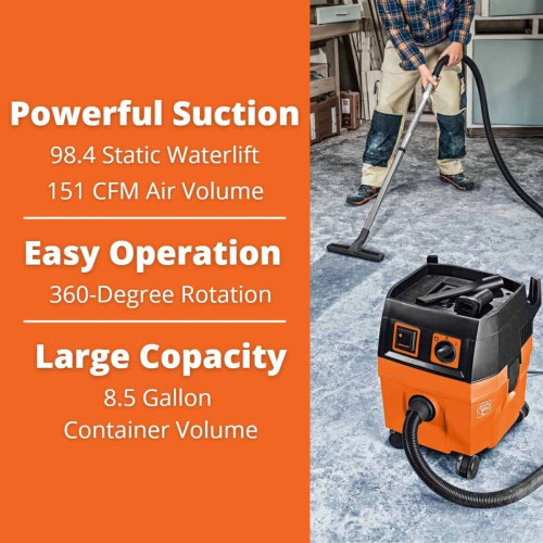 Fein Turbo II Wet/Dry Dust Extractor Vacuum Cleaner  - 8.5 Gallon (92036236090) Image 3