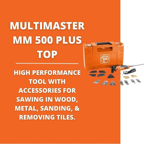 Fein MM 500 PLUS TOP Multimaster 500 Corded Oscillating 350W Multi-Tool Kit with 30 Accessories and Case (72296770090) Image 2