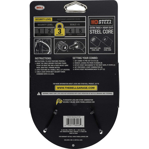 Bell  Watchdog Cable Combo Lock for Bikes Image 3