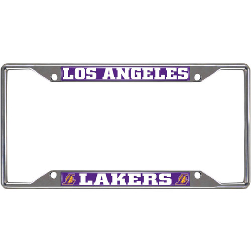 Fanmats 14796  Los Angeles Lakers Metal License Plate Frame with Chrome Finish Image 0