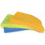 Buffalo 65003  12" x 16" Microfiber Cleaning Cloths - 12 per Bag (4 each Blue, Green and Yellow) Image 1
