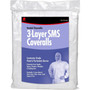 Buffalo 68523  Disposable White 3-Layer SMS Hooded Coveralls Size 2X-Large (50-52) - 1 per Package Image 1