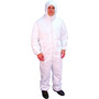 Buffalo 68525  Disposable White 3-Layer SMS Hooded Coveralls Size Large (42-44) - 1 per Package Image 0