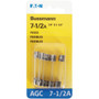 Bussmann BP/AGC-7-1/2-RP  AGC 7-1/2 Amp Fast-Acting Glass Tube Fuses 1/4" x 1-1/4" - 5 per Card Image 1