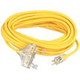 Southwire 04188  50' Vinyl Jacketed 12/3 SJTW Tri-Source Three-way Power Block Outdoor Extension Cord with Lighted End Image 0