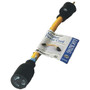Southwire 09020  9" Male Standard U-Ground Plug to Female Twist-To-Lock Receptacle 12/3 STW Adapter Image 0