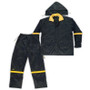 Custom Leathercraft R103L  3 Piece Deluxe Black with Gold Nylon Rain Suit - Large Image 0