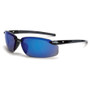 Crossfire 2968  ES5 Safety Glasses Blue Mirror Lens - Shiny Black Frame Image 0