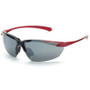 Crossfire 9233  Sniper Safety Glasses Silver Mirror Lens - Shiny Black - Crystal Burgundy Red Frame Image 0