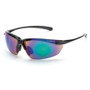 Crossfire 9610  Sniper Safety Glasses Emerald Mirror Lens - Shiny Black Frame Image 0