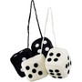 Bell Automotive 33603  Hanging Fuzzy Dice - White & Black for Rearview Car Mirror Image 0