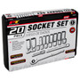 Performance Tool W38911  20 Piece 3/8" Drive SAE Socket Set Image 1