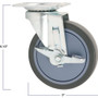 Titan Casters 4031555T  TPR Swivel Caster 5" Rubber with Brake Image 2