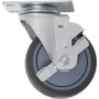Titan Casters 4034455T  Swivel Caster 4" Grey Wheel with Brake Image 0