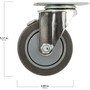 Titan Casters 4034455T  Swivel Caster 4" Grey Wheel with Brake Image 2