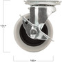 Titan Casters 4036355T  Swivel Caster 3" Grey Wheel with Brake Image 2