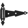 National N165-472  Ornamental 7" Spring T-Hinge - Black  (V846) - 2 Hinges per Package Image 0
