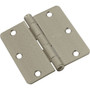 National N830-245  3-1/2" Round Corner Door Hinge - Satin Nickel (SPB512RC) Image 0