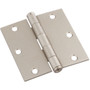 National N830-248  3-1/2" Square Corner Door Hinge - Satin Nickel (SPB512) Image 0