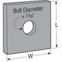 Simpson Strong Tie BP5/8  2-1/2" x 2-1/2" x 1/4" thick Bearing Plate Image 2