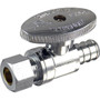 SharkBite 23057LF  1/2" Barb x 3/8" OD Compression Brass Quarter-Turn Straight Stop Valve Image 0