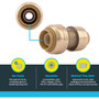 SharkBite U009LFA  3/8" (1/2" OD) x 1/2" Brass Push-to-Connect Reducing Coupler Image 2