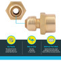 SharkBite U066LFA  1/4" Push-to-Connect x 1/2" FNPT Brass Reducing Adapter Image 2