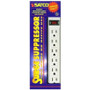 Satco 91-220  6 Outlet Power Strip Standard Surge Supressor with Flat Plug - 3 Foot Length Image 1