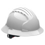 JSP 280-EV6161-10  Evolution Deluxe - Full Brim Non Vented Hard Hat 6 Point Polyester Suspension With Wheel Ratchet Adjustment - White  Image 0