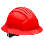 JSP 280-EV6161-60  Evolution Deluxe - Full Brim Non Vented Hard Hat 6 Point Polyester Suspension With Wheel Ratchet Adjustment - Red Image 0