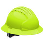 JSP 280-EV6161-LY  Evolution Deluxe - Full Brim Non Vented Hard Hat 6 Point Polyester Suspension With Wheel Ratchet Adjustment - Lime Yellow Image 0