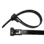 Pico 7082A  11" 50 lbs Black Releasable Nylon Tie Wrap 500 per Package Image 0