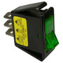 Pico 5535PT  12 Volt 16 amp On-Off Green Illuminated Rocker Switch Flush Mount 1 per Package Image 0