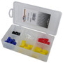 Pico 0002-DF  50 Piece Vinyl Carburetor Cap or Vacuum Cap Assortment Kit 5 Sizes from 1/8" to 3/8" ID in Plastic Kit Box Image 0