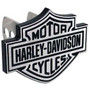 PlastiColor 2238  Brushed Aluminum Hitch Cover with Harley-Davidson Logo Image 0