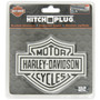 PlastiColor 2238  Brushed Aluminum Hitch Cover with Harley-Davidson Logo Image 1