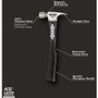 Stiletto  FH10C-F  10 oz Titanium Smooth Face Hammer, 14.5" Hybrid Fiberglass Handle Image 3