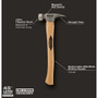 Stiletto  TI12SC  12oz Titanium Hammer with Smooth Face and 18" Curved Handle Image 3