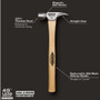 Stiletto TI14MS  14oz Titanium, Milled Face, 18" Straight Hickory Handle Framing Hammer Image 3