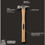 Stiletto TI14SS  14oz Titanium, Smooth Face, Straight Handle Framing Hammer Image 3
