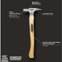 Stiletto TI16MC  16oz Titanium Hammer with Milled Face and 18" Curved Handle (Musclehead) Image 3