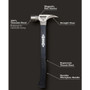 Stiletto  TI16MC-F  16 oz Titanium Milled Face Hammer 18" Hybrid Fiberglass Handle Image 3