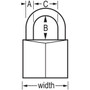 Master Lock 150D  2" Wide Solid Brass Body Padlock with 1" Shacle Height Image 1