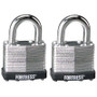 Master Lock 1803T  Fortress 1-1/2" Wide Steel Laminated Padlocks with 7/8" Shackle Height - 2 per Package Both Keyed Alike Image 0