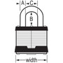 Master Lock 1KA-2006  1-3/4" Wide Keyed Alike Commercial Grade Laminated Padlock with 15/16" Shackle Height - Keyed to 2006 Key Code Image 1