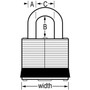 Master Lock 3T  1-9/16" Wide Laminated Padlocks with 3/4" Shackle Height - 2 per Package Both Keyed Alike Image 1