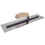 QLT by Marshalltown FT364  Stainless Steel 16" x 4" Riveted Finishing Trowels with Wood Handle (13803) Image 4
