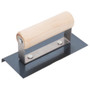 QLT by Marshalltown CE552B  Blue Steel 6" x 3" Hand Edger with 3/8" Radius and 1/2" Lip - Wood Handle (13964) Image 4